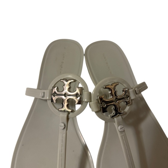 Tory Burch Mini Miller Jelly Thong (River Rock - Silver, size 9 /excellent - Picture 5 of 11
